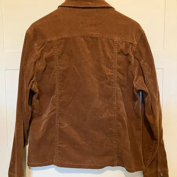 KIKIT‎ Jeans Chocolate Brown Corduroy Shacket Women's Large 90s Western Boho - Picture 2 of 4